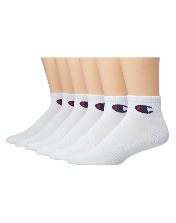 Champion Herre Sokker Hvide - Ankle Extended Sizes 6-Pairs - Danmark SIK-489160